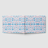 Retro Mod Roze Blauw Checkerboard Abstract Gastenboek (Volledig)