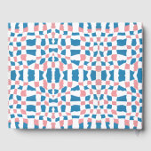 Retro Mod Roze Blauw Checkerboard Abstract Gastenboek (Achterkant)