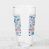 Retro Mod Roze Blauw Checkerboard Abstract Glas (Links)