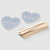 Retro Mod Roze Blauw Checkerboard Abstract Handwaaier (Niet-gemonteerd)