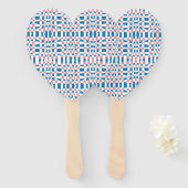 Retro Mod Roze Blauw Checkerboard Abstract Handwaaier (Voorkant en achterkant)