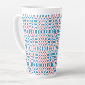 Retro Mod Roze Blauw Checkerboard Abstract Latte Mok (Linkerhoek)