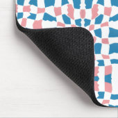 Retro Mod Roze Blauw Checkerboard Abstract Muismat (Hoek)