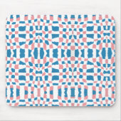Retro Mod Roze Blauw Checkerboard Abstract Muismat (Voorkant)