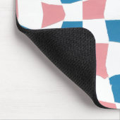 Retro Mod Roze Blauw Checkerboard Abstract Muismat (Hoek)