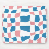 Retro Mod Roze Blauw Checkerboard Abstract Muismat (Voorkant)