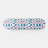 Retro Mod Roze Blauw Checkerboard Abstract Persoonlijk Skateboard (Horizontaal)