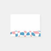 Retro Mod Roze Blauw Checkerboard Abstract Post-it® Notes (Voorkant)