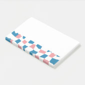 Retro Mod Roze Blauw Checkerboard Abstract Post-it® Notes (Schuin)