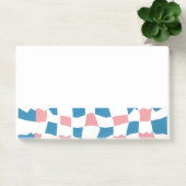 Retro Mod Roze Blauw Checkerboard Abstract Post-it® Notes (Kantoor)
