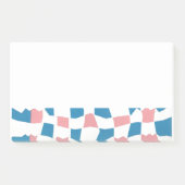 Retro Mod Roze Blauw Checkerboard Abstract Post-it® Notes (Voorkant)