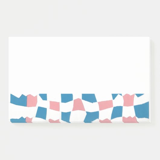 Retro Mod Roze Blauw Checkerboard Abstract Post-it® Notes (Voorkant)