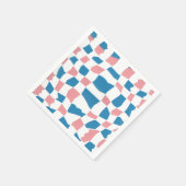 Retro Mod Roze Blauw Checkerboard Abstract Servet (Hoek)