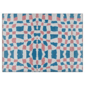 Retro Mod Roze Blauw Checkerboard Abstract Snijplank (Voorkant)