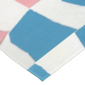Retro Mod Roze Blauw Checkerboard Abstract Tafelkleed (Gekanteld)
