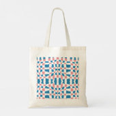 Retro Mod Roze Blauw Checkerboard Abstract Tote Bag (Achterkant)