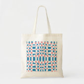 Retro Mod Roze Blauw Checkerboard Abstract Tote Bag (Voorkant)