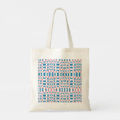 Retro Mod Roze Blauw Checkerboard Abstract Tote Bag (Achterkant)