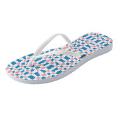 Retro Mod Roze Blauwe Schaakbord Abstract Teenslippers (Schuin)