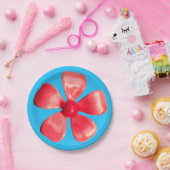 Retro MOD Roze Bloem - Veerlentevakdenhuwelijk Papieren Bordje (Feest)