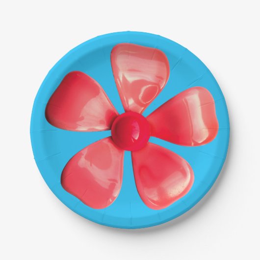 Retro MOD Roze Bloem - Veerlentevakdenhuwelijk Papieren Bordje (Voorkant)