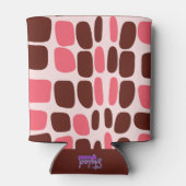 Retro Mod Roze & Chocolade Geometrische Drankkoele Blikjeskoeler (Achterkant)