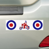 Retro Mod Scooter Boy UK Bumpersticker (Op auto)