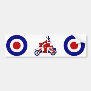 Retro Mod Scooter Boy UK Bumpersticker