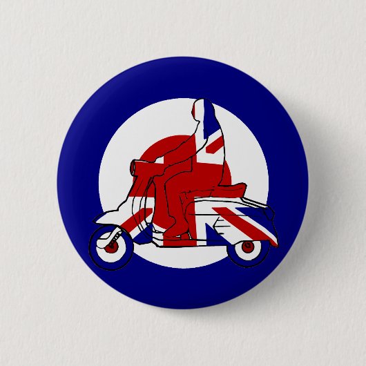 Retro Mod Scooter Boy UK Ronde Button 5,7 Cm (Voorkant)