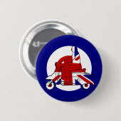 Retro Mod Scooter Boy UK Ronde Button 5,7 Cm (Voorkant /achterkant)