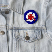 Retro Mod Scooter Boy UK Ronde Button 5,7 Cm (In situ)
