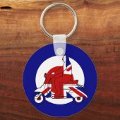 Retro Mod Scooter Boy UK Sleutelhanger (Voorkant)