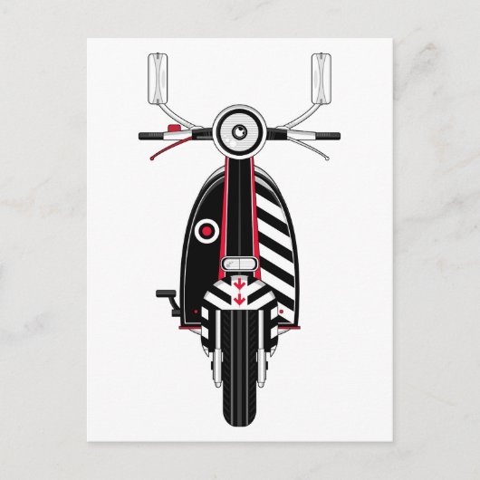 Retro Mod Scooter Briefkaart (Voorkant)