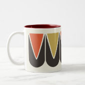 Retro Mod Ski Graphic Mok Bruin Geel Sinaasappel (Links)