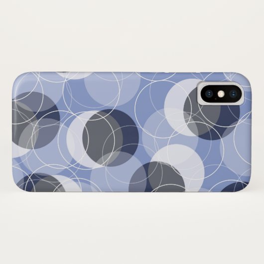 Retro Mod Skinny Rings Blue Pattern Art Phone Case (Achterkant (horizontaal))