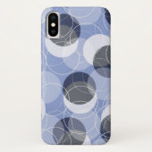 Retro Mod Skinny Rings Blue Pattern Art Phone Case (Achterkant)