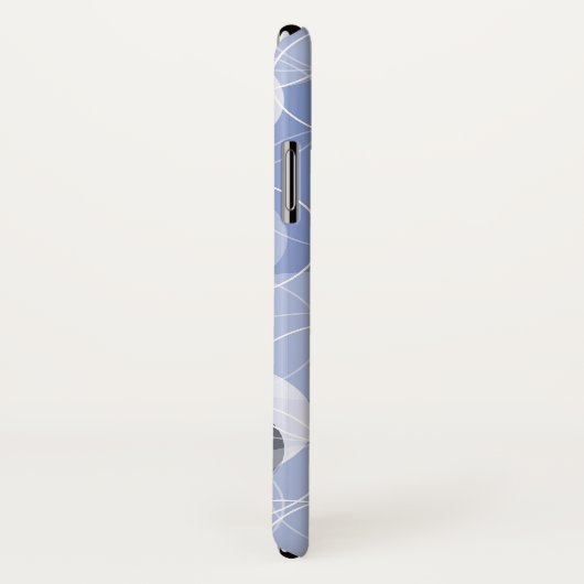 Retro Mod Skinny Rings Blue Pattern Art Phone Case (Achterkant / rechts)