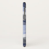 Retro Mod Skinny Rings Blue Pattern Art Phone Case (Achterkant/links)