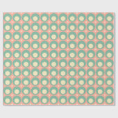 Retro Mod Stippen Pattern Blush Roze en Blauwgroen Cadeaupapier (Vlak)