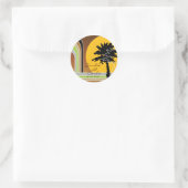 Retro Mod Strepen Tropisch Zomer Bruiloft Sticker (Tas)