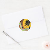 Retro Mod Strepen Tropisch Zomer Bruiloft Sticker (Envelop)