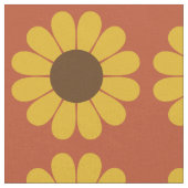 Retro Mod Sunflower Patroon Stof (Close Up)
