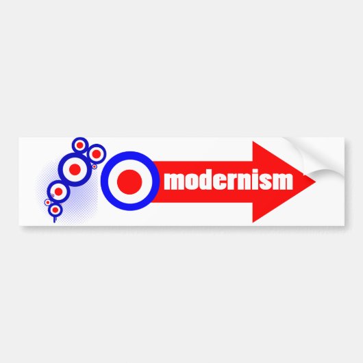 Retro Mod Target Art Bumpersticker (Voorkant)