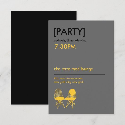 Retro Mod Voorzitter Paar Eames Weddenschappen Rec Kaart (Voorkant / Achterkant)