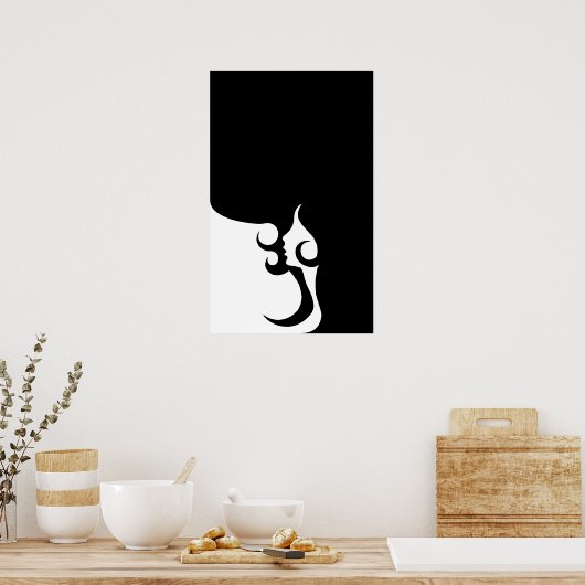 Retro Mod Woman Poster (Keuken)