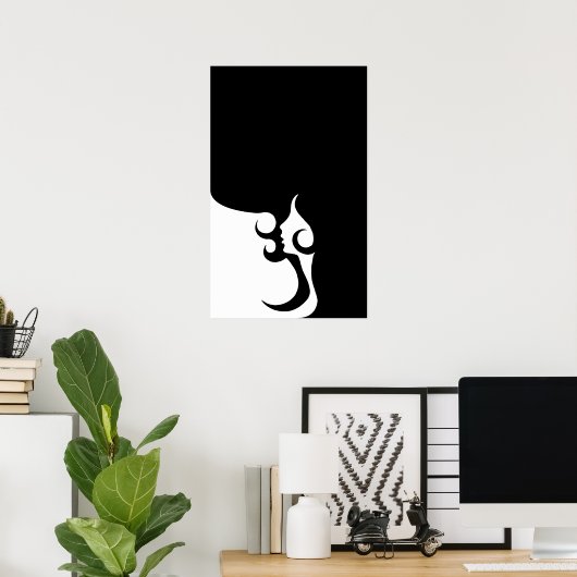 Retro Mod Woman Poster (Thuiskantoor)