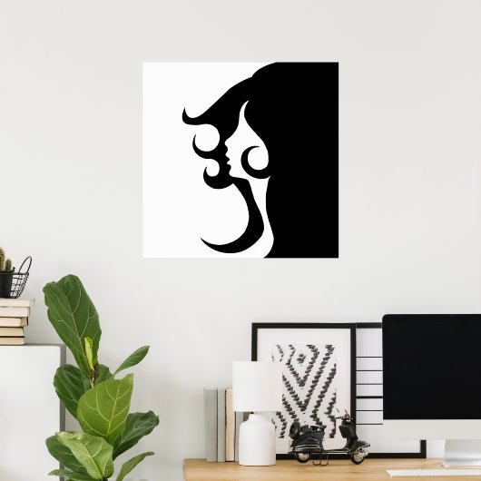 Retro Mod Woman Poster (Thuiskantoor)