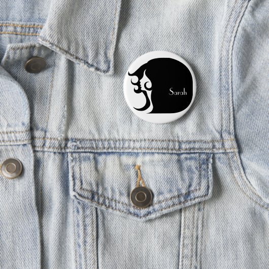 Retro Mod Woman Ronde Button 5,7 Cm (In situ)