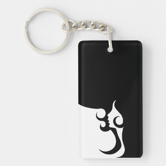 Retro Mod Woman Sleutelhanger (Voorkant)