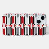 Retro Mod Zig Zag Pattern Red Black Art Case-Mate iPhone Case (Achterkant (horizontaal))
